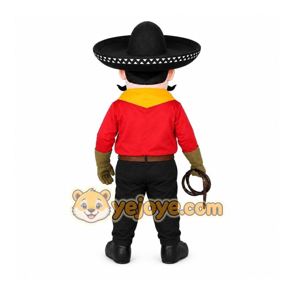 Red Cowboy Man Mascot Costume