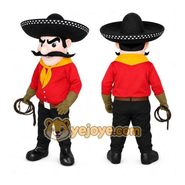 Red Cowboy Man Mascot Costume
