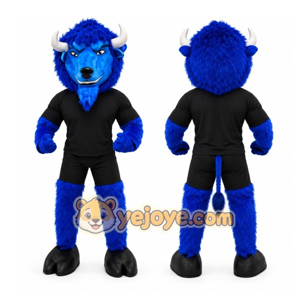 Blue Bull Mascot Costume