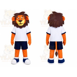 Lion Orange Shirt Mascot Costume
