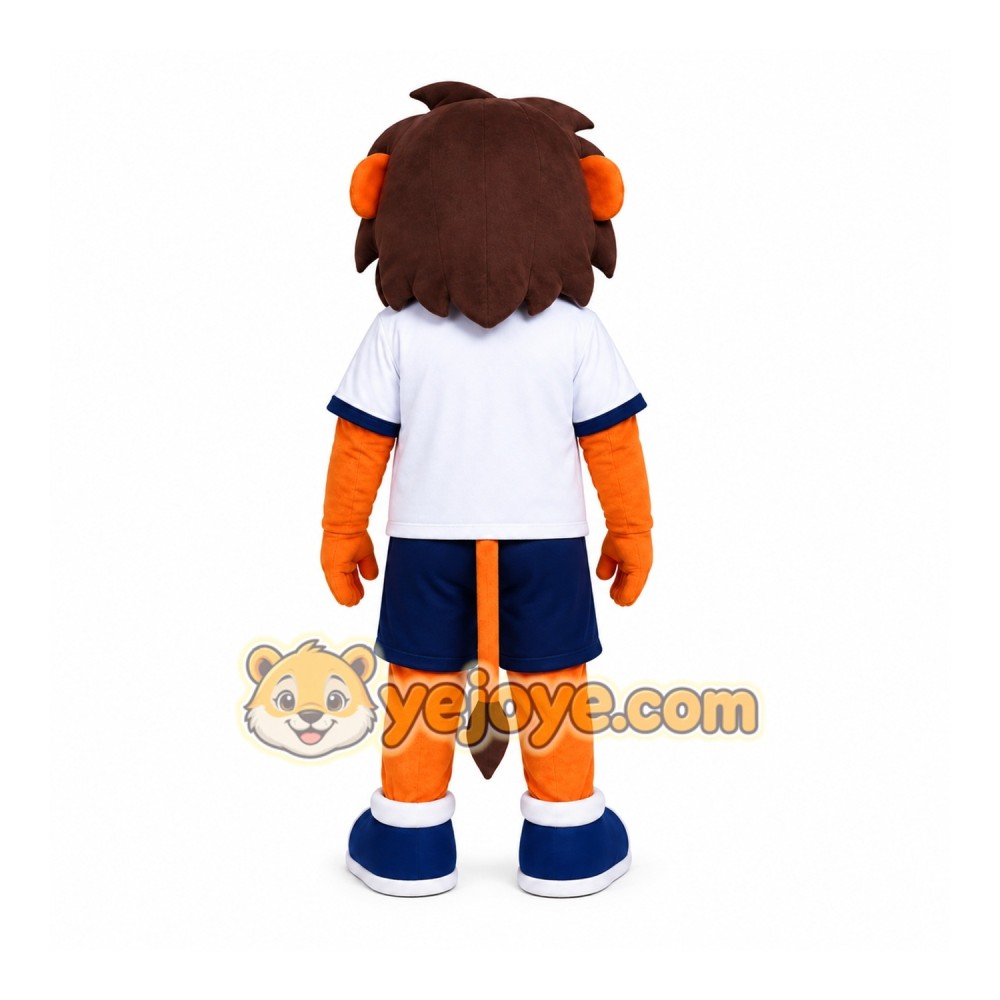 Lion Orange Shirt Mascot Costume Lion Orange Shirt Mascot Costume