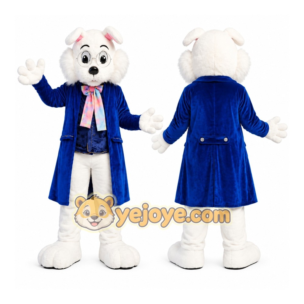 White Rabbit Lab Coat Mascot Costume White Rabbit Lab Coat Mascot Costume