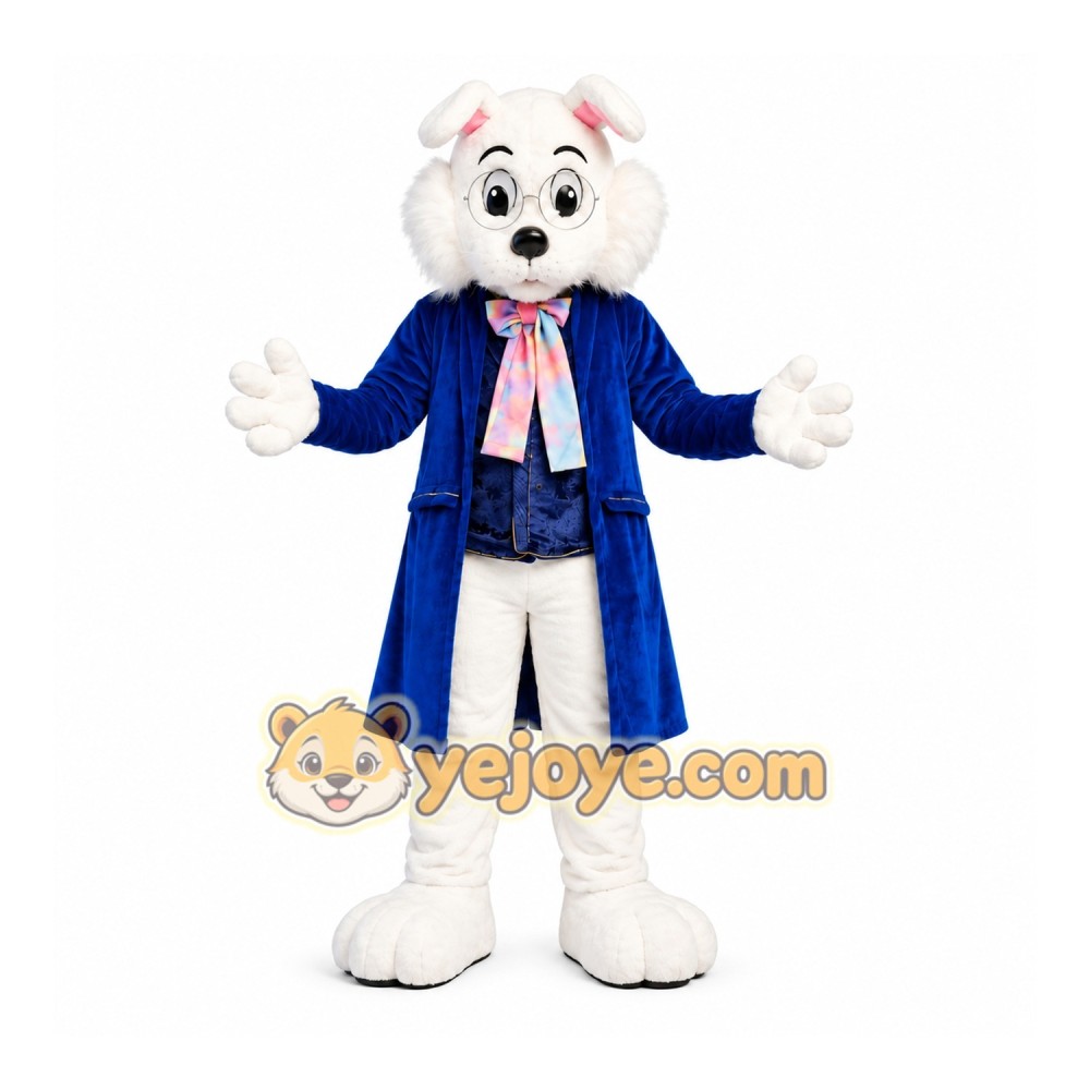 White Rabbit Lab Coat Mascot Costume White Rabbit Lab Coat Mascot Costume