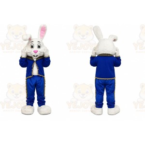 White Rabbit Blue Suit Mascot Costume