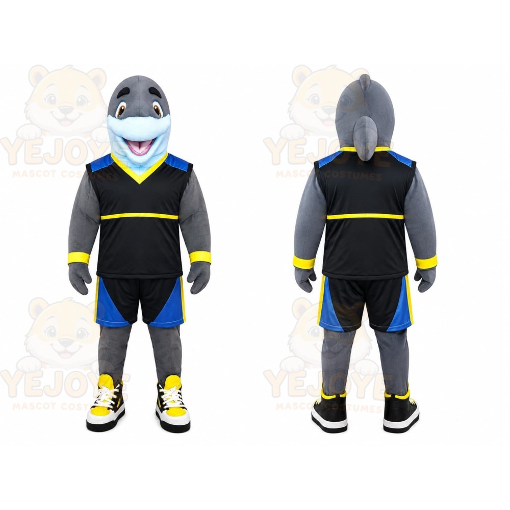 Gray Dolphin Sports Mascot Costume