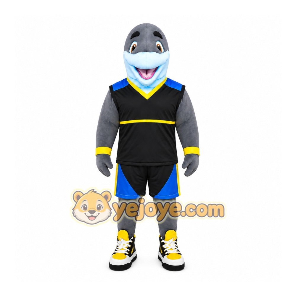 Gray Dolphin Sports Mascot Costume Gray Dolphin Sports Mascot Costume