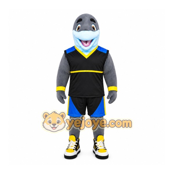 Gray Dolphin Sports Mascot Costume