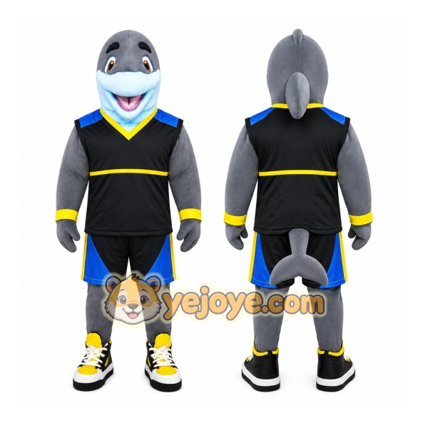 Gray Dolphin Sports Mascot Costume