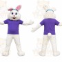 White Rabbit Purple Shirt Mascot Costume
