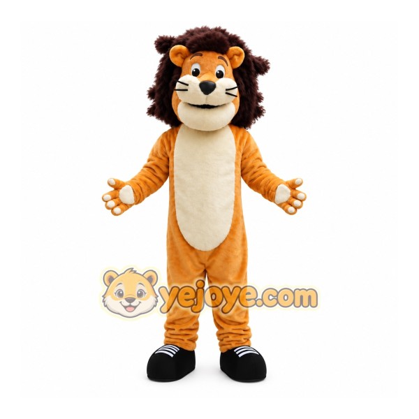 Orange Lion Mascot Costume