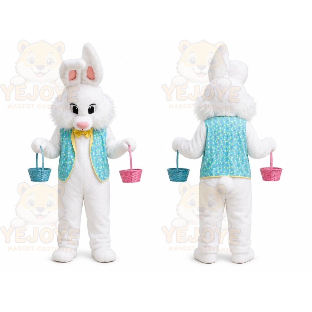 White Rabbit Buckets Mascot Costume