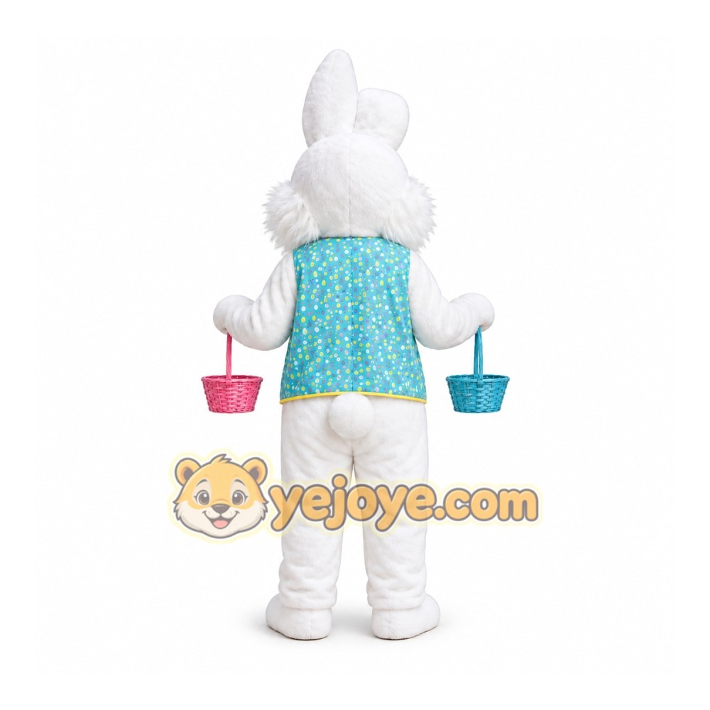 White Rabbit Buckets Mascot Costume White Rabbit Buckets Mascot Costume