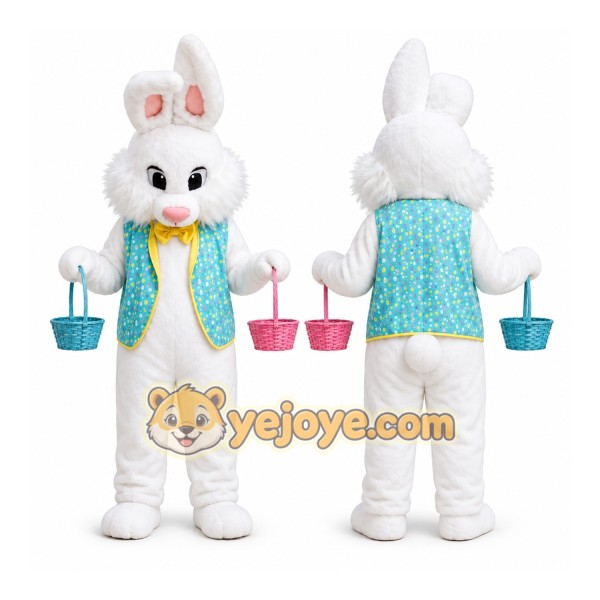 White Rabbit Buckets Mascot Costume