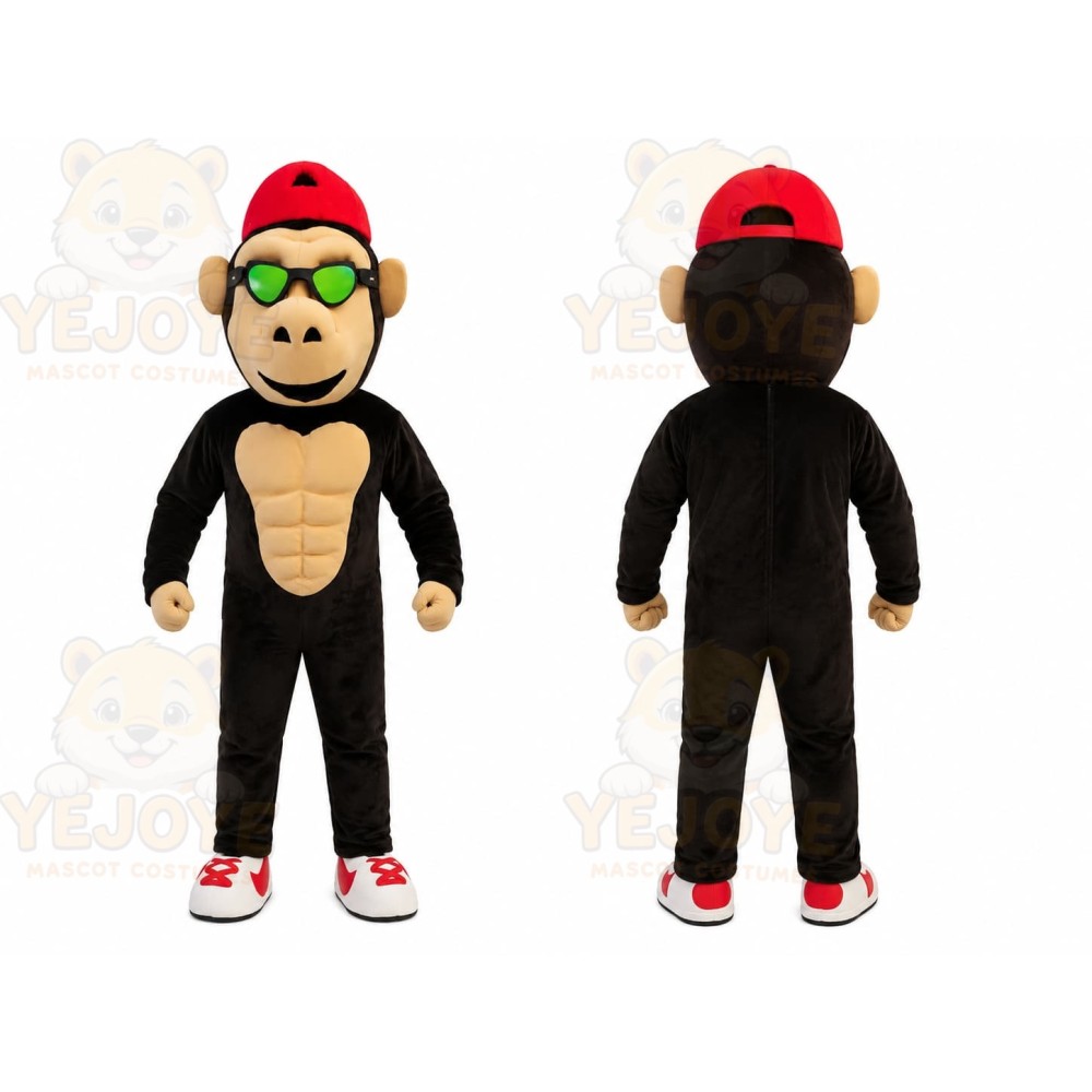 Black Monkey Cap Mascot Costume