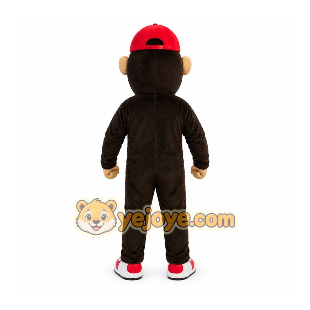 Black Monkey Cap Mascot Costume Black Monkey Cap Mascot Costume