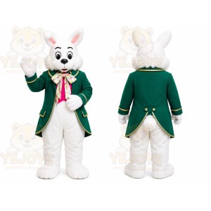 White Rabbit Green Coat Mascot Costume