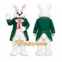White Rabbit Green Coat Mascot Costume