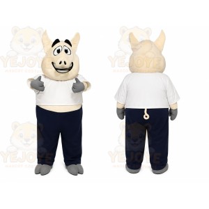 Pig Overalls Mascot Costume