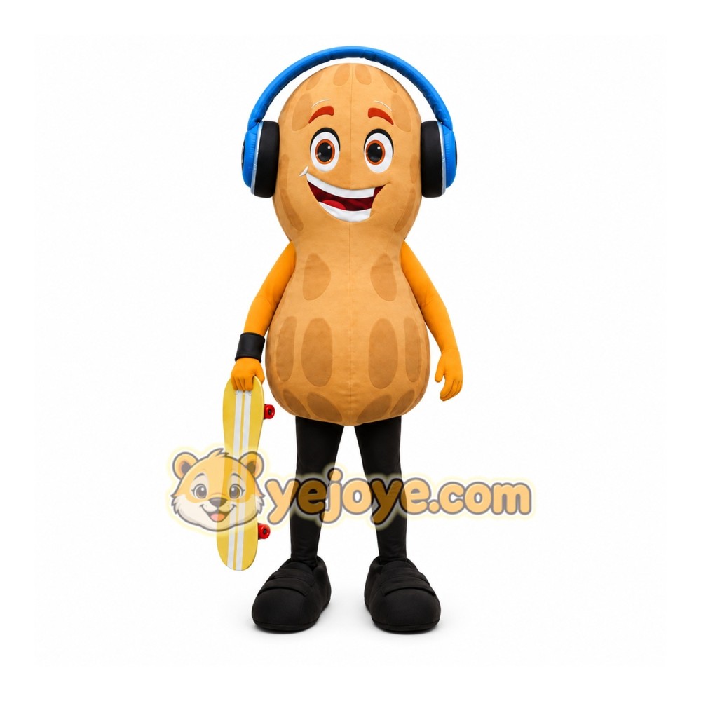 Peanut Headphones Mascot Costume Peanut Headphones Mascot Costume