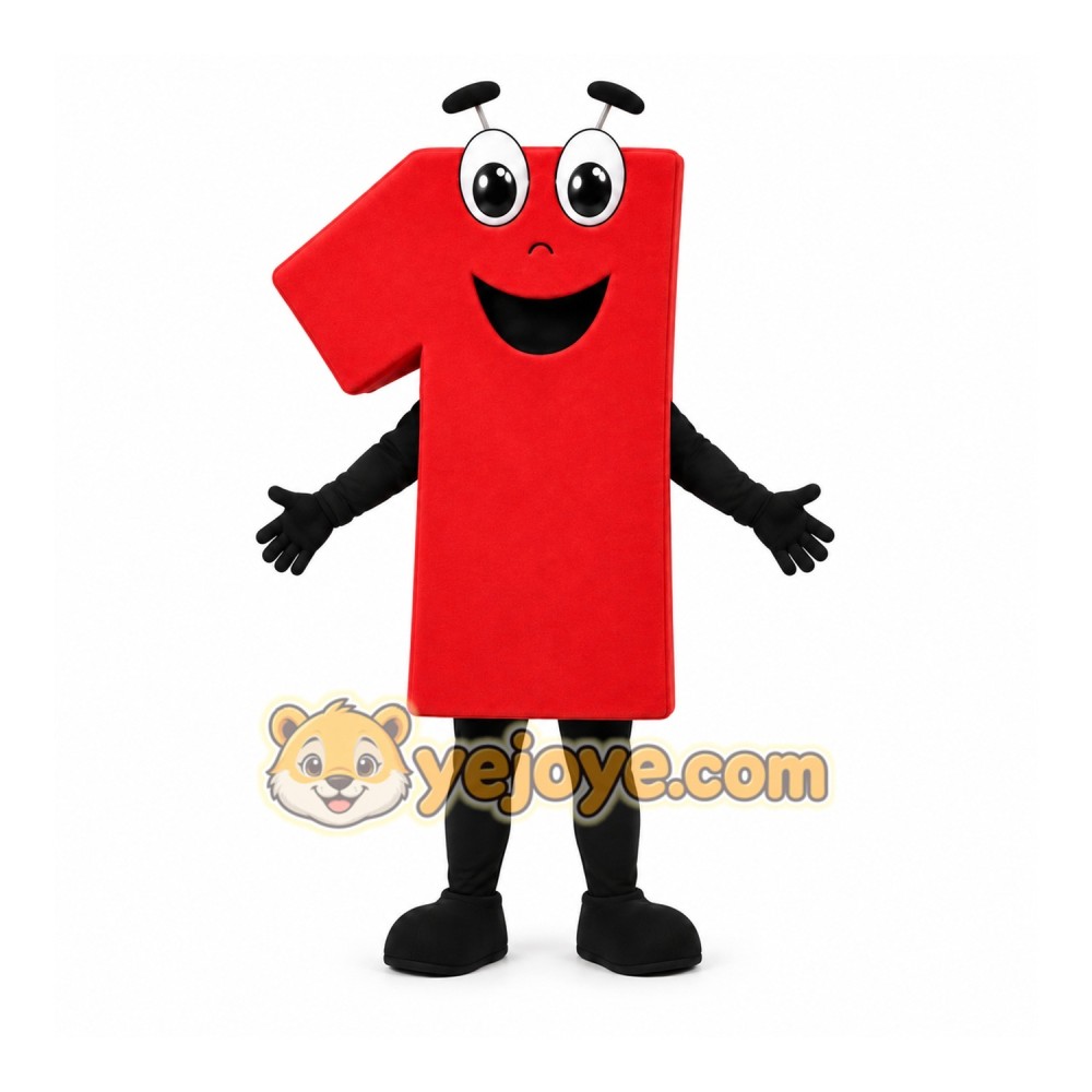 Number One Mascot Costume Number One Mascot Costume