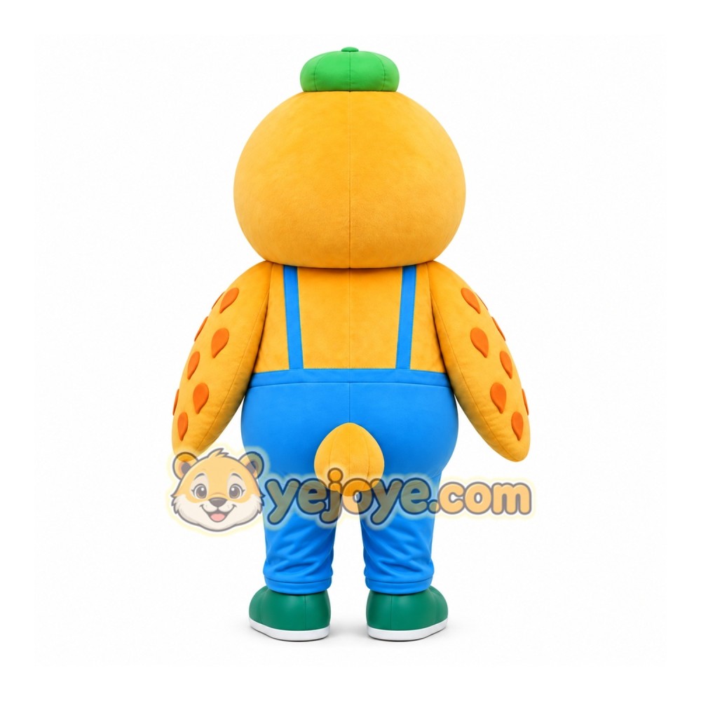 Yellow Owl Overalls Mascot Costume Yellow Owl Overalls Mascot Costume