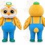 Yellow Owl Overalls Mascot Costume