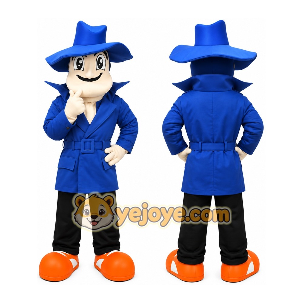 Blue Detective Mascot Costume Blue Detective Mascot Costume