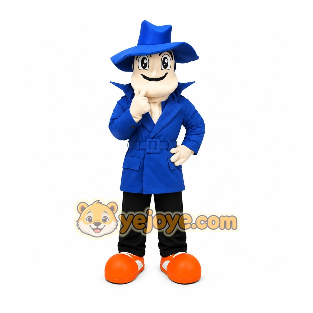 Blue Detective Mascot Costume Blue Detective Mascot Costume