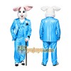 Blue Rabbit Satin Mascot Costume Blue Rabbit Satin Mascot Costume