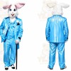 Blue Rabbit Satin Mascot Costume