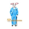 Blue Rabbit Satin Mascot Costume Blue Rabbit Satin Mascot Costume