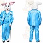 Blue Rabbit Satin Mascot Costume