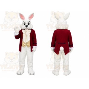 White Rabbit Red Coat Mascot Costume
