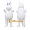 White Hippo Mascot Costume