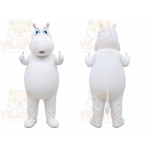 White Hippo Mascot Costume