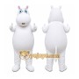 White Hippo Mascot Costume