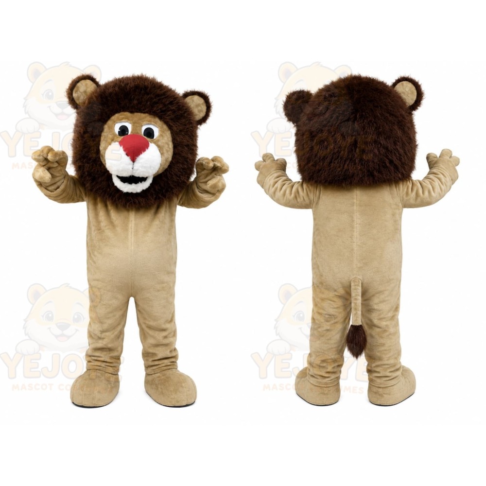 Tan Lion Mascot Costume