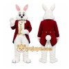 White Rabbit Red Coat Mascot Costume White Rabbit Red Coat Mascot Costume
