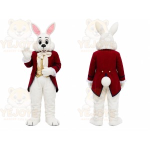 White Rabbit Red Coat Mascot Costume