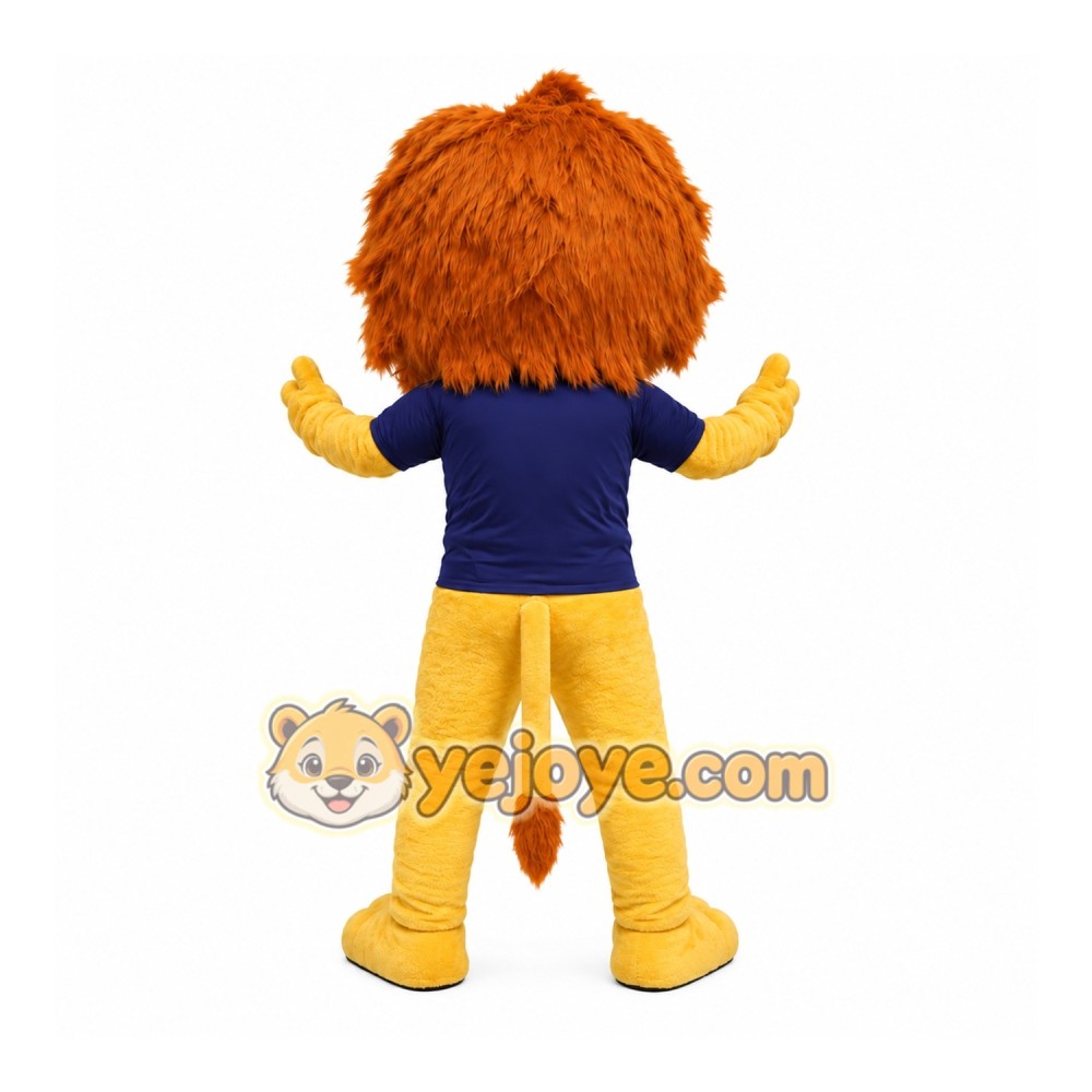 Lion Yellow Shirt Mascot Costume Lion Yellow Shirt Mascot Costume