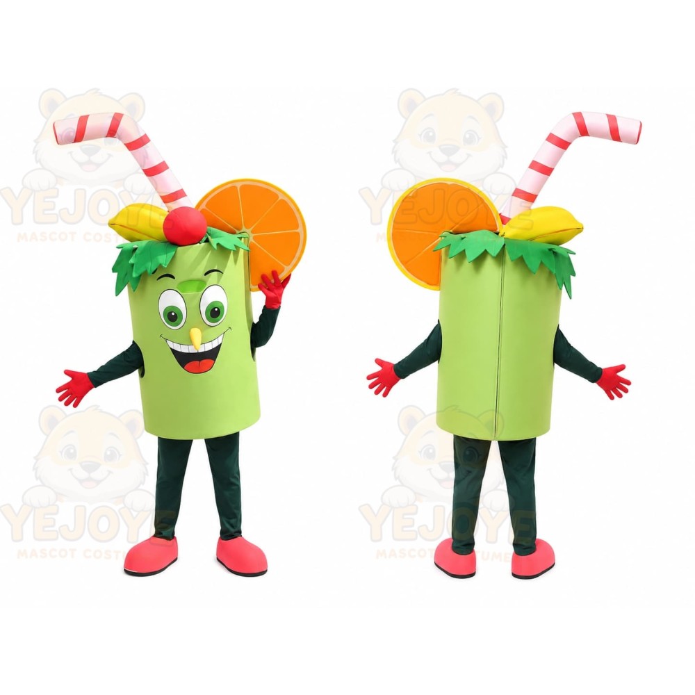 Green Drink Cup Mascot Costume