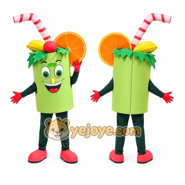 Green Drink Cup Mascot Costume