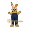 Brown Rabbit Overalls Mascot Costume Brown Rabbit Overalls Mascot Costume