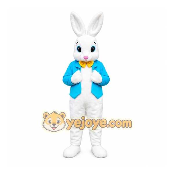 White Rabbit Bow Tie Mascot Costume White Rabbit Bow Tie Mascot Costume