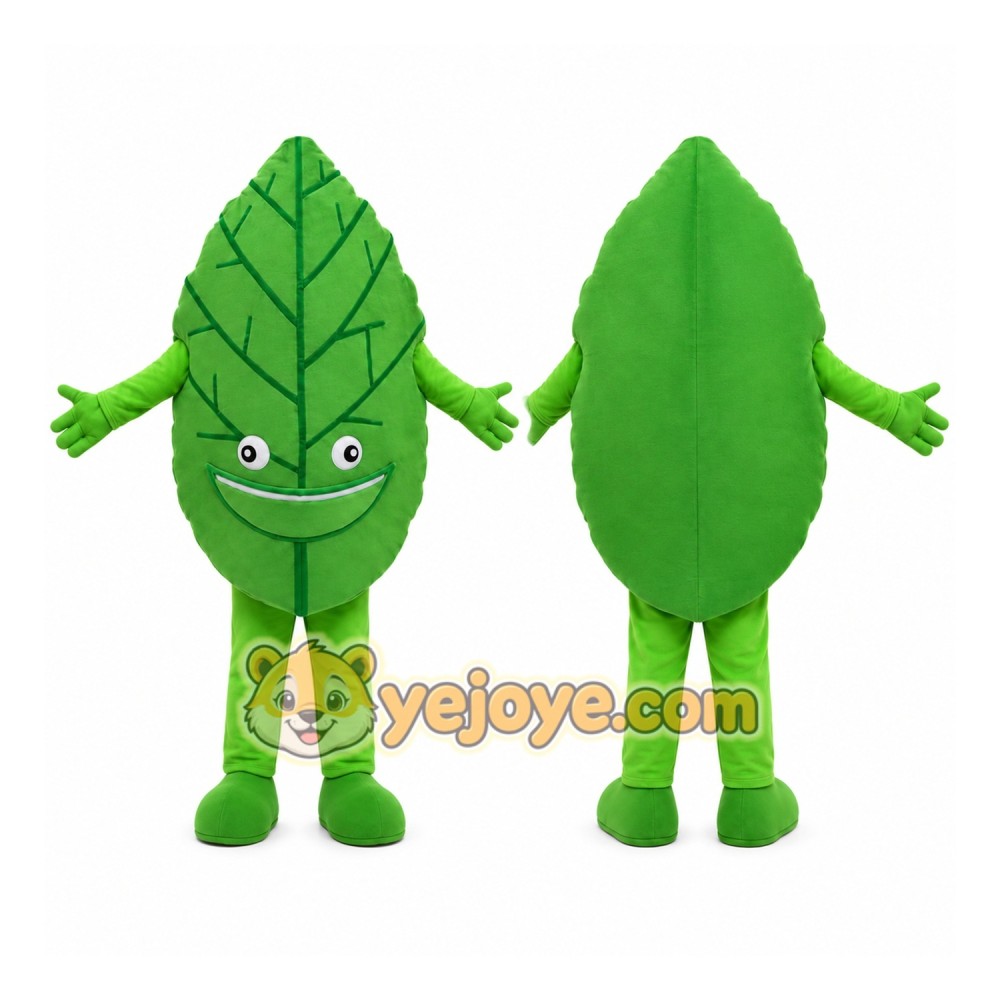 Green Leaf Mascot Costume Green Leaf Mascot Costume