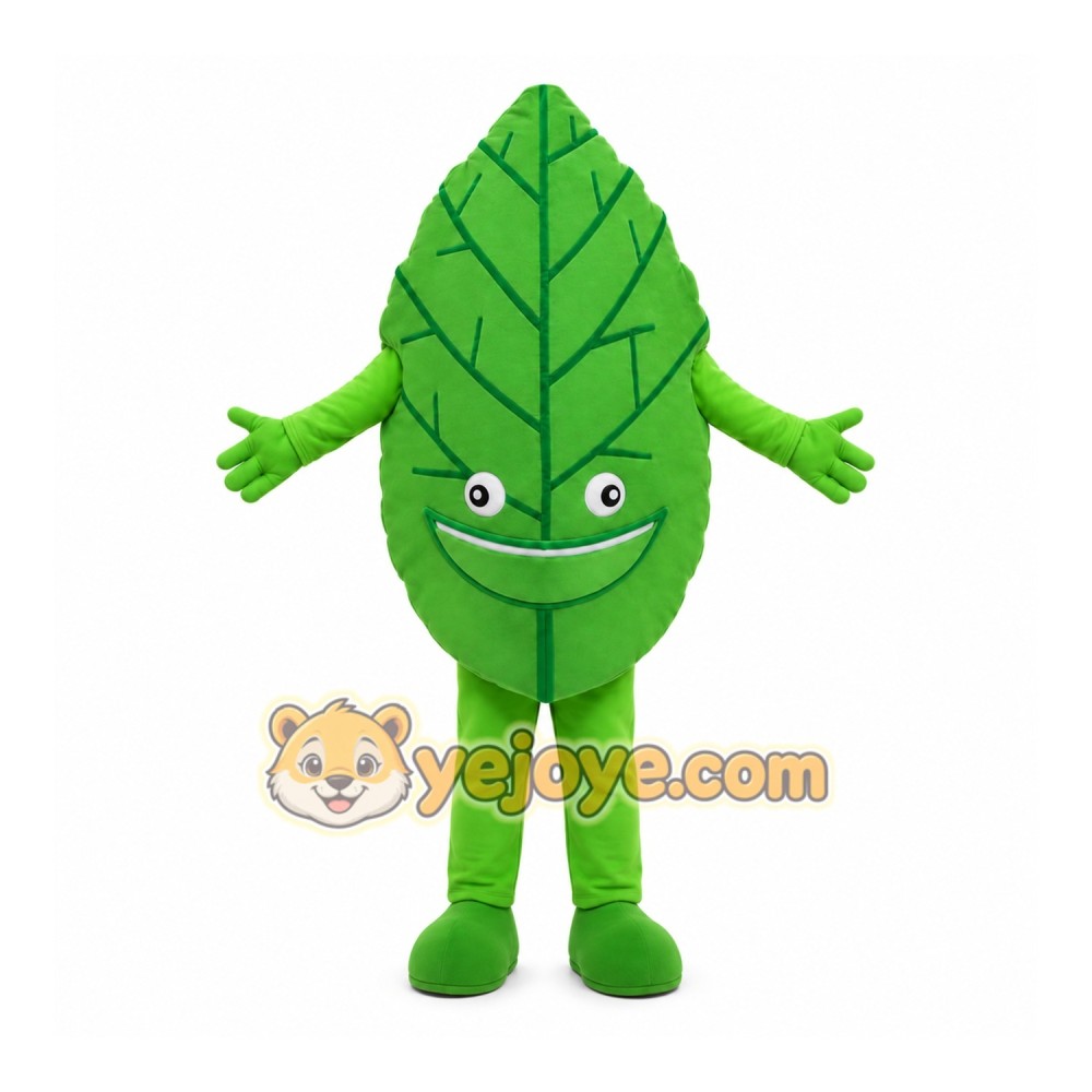 Green Leaf Mascot Costume Green Leaf Mascot Costume