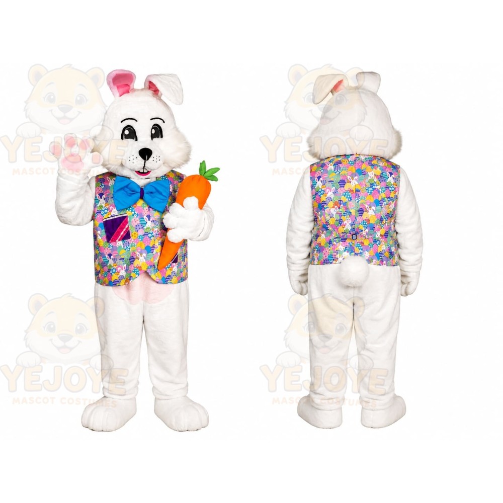 White Puppy Flowers Mascot Costume