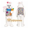 White Rabbit Mascot Costume with Floral Vest White Rabbit Mascot Costume with Floral Vest