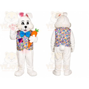 White Puppy Flowers Mascot Costume