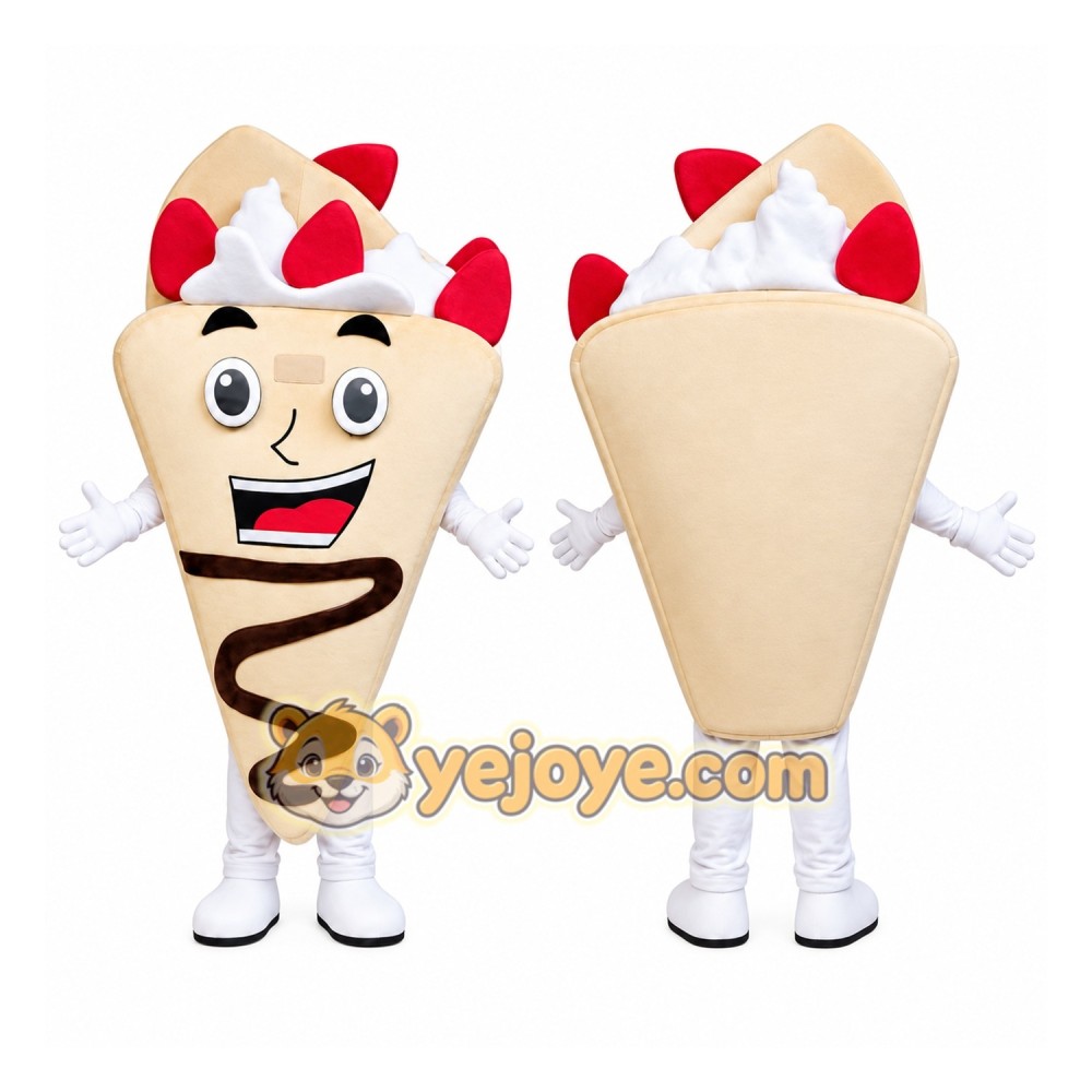 Strawberry Cream Crepe Mascot Costume Strawberry Cream Crepe Mascot Costume